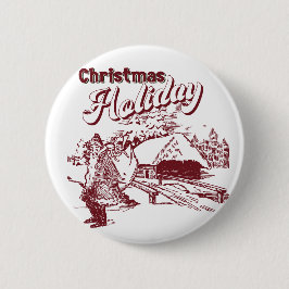 Vintage Christmas Holiday  缶バッジ