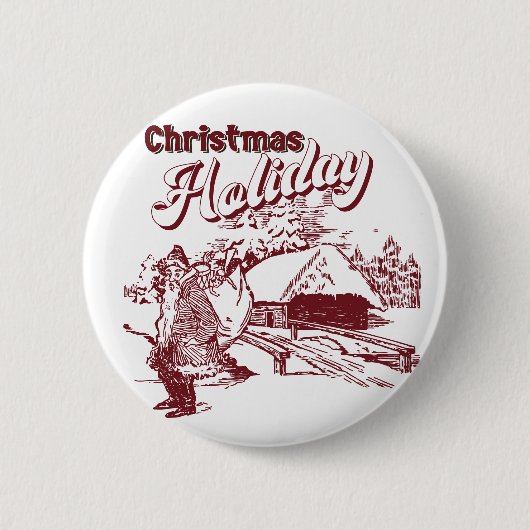Vintage Christmas Holiday  缶バッジ (正面)