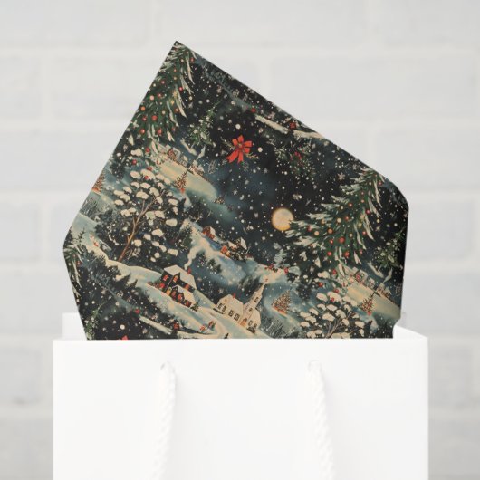 Vintage Christmas Holiday 薄葉紙 (ギフトバッグ)