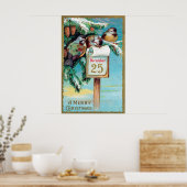 Vintage Christmas Holiday desor poster ポスター (キッチン)