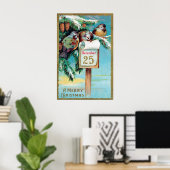Vintage Christmas Holiday desor poster ポスター (ホームオフィス)