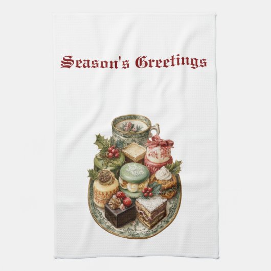 Vintage Christmas Holiday Kitchen Towel キッチンタオル (縦)