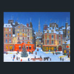 Vintage Christmas holidays village stylish ポスター<br><div class="desc">Vintage Christmas holiday in the village of yesterday.</div>