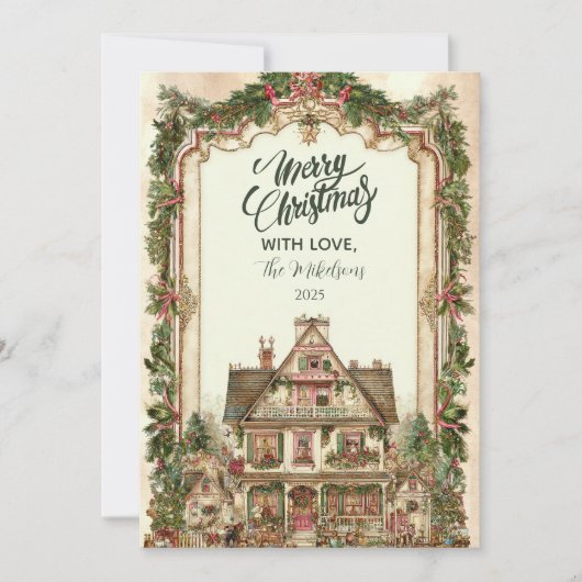 Vintage Christmas House Celebration シーズンカード (正面)