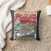 Vintage Christmas House Flag  クッション (ブランケット)