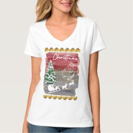 Vintage Christmas House Flag  Tシャツ