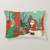 Vintage Christmas Illustration アクセントクッション (正面)