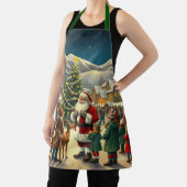 Vintage Christmas Illustration エプロン (インサイチュ)