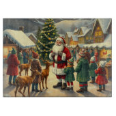 Vintage Christmas Illustration カッティングボード (正面)