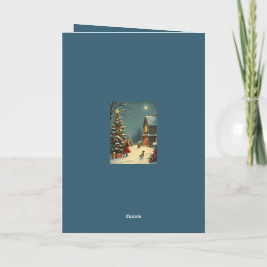 Vintage Christmas Illustration カード (裏面)