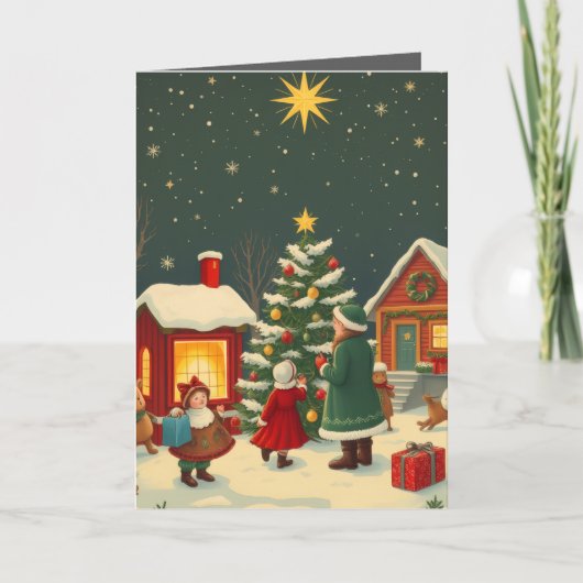 Vintage Christmas Illustration カード (正面)