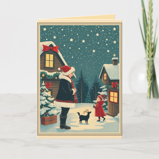 Vintage Christmas Illustration カード (正面)