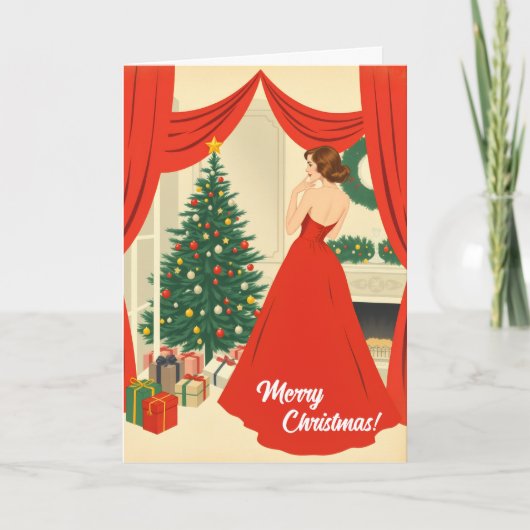 Vintage Christmas Illustration カード (正面)