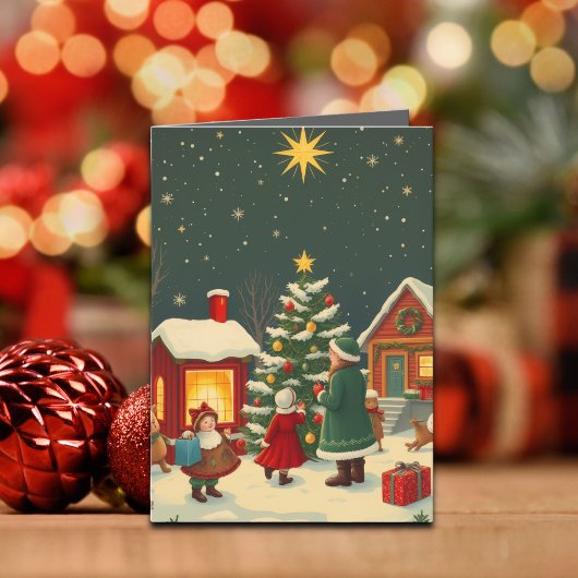 Vintage Christmas Illustration カード