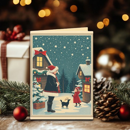 Vintage Christmas Illustration カード