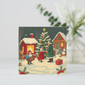Vintage Christmas Illustration シーズンカード (スタンド正面)