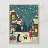 Vintage Christmas Illustration シーズンポストカード (正面)
