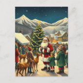 Vintage Christmas Illustration シーズンポストカード (正面)