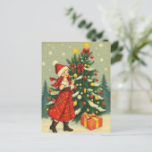Vintage Christmas Illustration シーズンポストカード (スタンド正面)