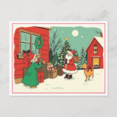 Vintage Christmas Illustration シーズンポストカード (正面)
