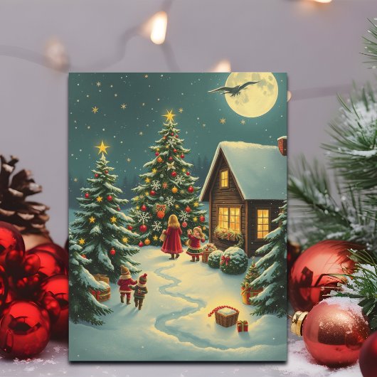 Vintage Christmas Illustration シーズンポストカード