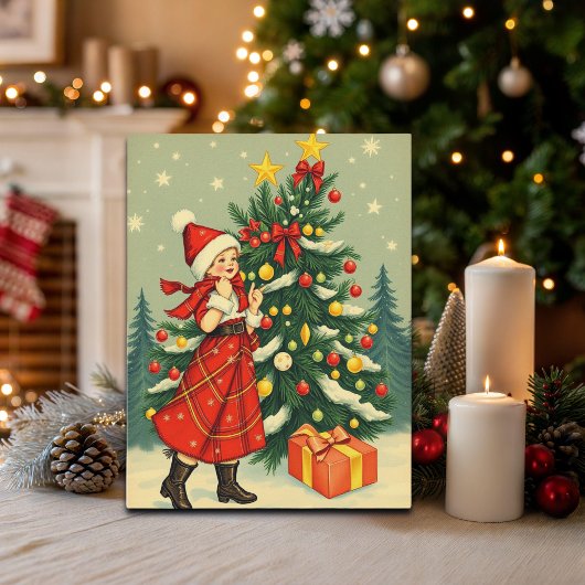 Vintage Christmas Illustration シーズンポストカード