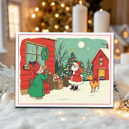 Vintage Christmas Illustration シーズンポストカード