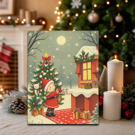 Vintage Christmas Illustration シーズンポストカード