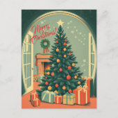 Vintage Christmas Illustration シーズンポストカード (正面)