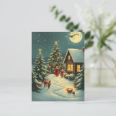 Vintage Christmas Illustration シーズンポストカード (スタンド正面)