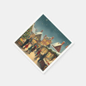 Vintage Christmas Illustration スタンダードカクテルナプキン (角)