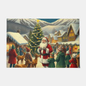 Vintage Christmas Illustration ドアマット (正面)