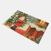 Vintage Christmas Illustration ドアマット (アングル)