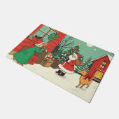Vintage Christmas Illustration ドアマット (アングル)