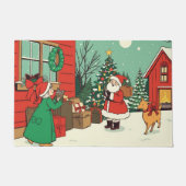Vintage Christmas Illustration ドアマット (正面)