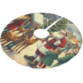 Vintage Christmas Illustration ブラッシュドポリエステルツリースカート (アングル)