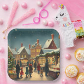 Vintage Christmas Illustration ペーパープレート (パーティー)