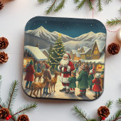 Vintage Christmas Illustration ペーパープレート