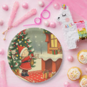 Vintage Christmas Illustration ペーパープレート (パーティー)