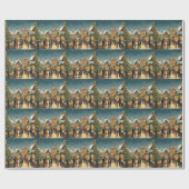 Vintage Christmas Illustration ラッピングペーパー (フラット)