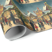 Vintage Christmas Illustration ラッピングペーパー (ロールコーナー)
