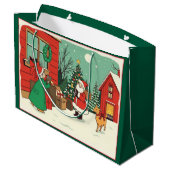 Vintage Christmas Illustration ラージペーパーバッグ (裏面アングル)