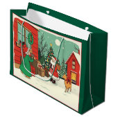 Vintage Christmas Illustration ラージペーパーバッグ (正面アングル)
