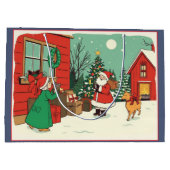 Vintage Christmas Illustration ラージペーパーバッグ (裏面)