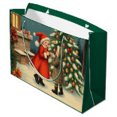 Vintage Christmas Illustration ラージペーパーバッグ (裏面アングル)