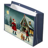 Vintage Christmas Illustration ラージペーパーバッグ (正面アングル)