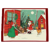 Vintage Christmas Illustration ラージペーパーバッグ (正面)