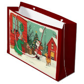 Vintage Christmas Illustration ラージペーパーバッグ (正面アングル)