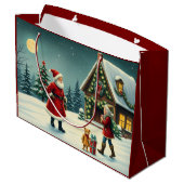 Vintage Christmas Illustration ラージペーパーバッグ (裏面アングル)