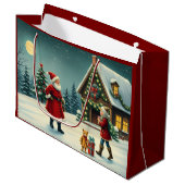 Vintage Christmas Illustration ラージペーパーバッグ (正面アングル)